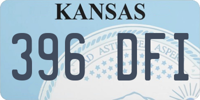 KS license plate 396DFI