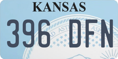KS license plate 396DFN