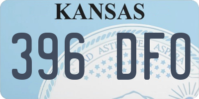 KS license plate 396DFO