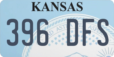KS license plate 396DFS