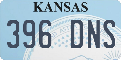 KS license plate 396DNS