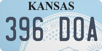 KS license plate 396DOA