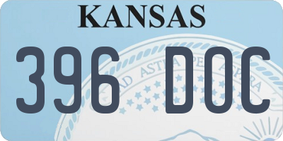 KS license plate 396DOC