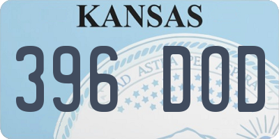 KS license plate 396DOD