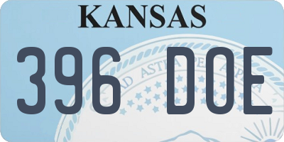 KS license plate 396DOE