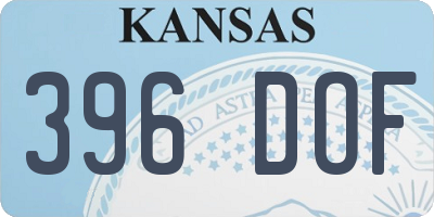 KS license plate 396DOF