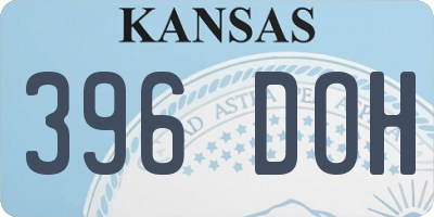 KS license plate 396DOH