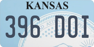 KS license plate 396DOI