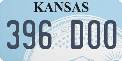 KS license plate 396DOO