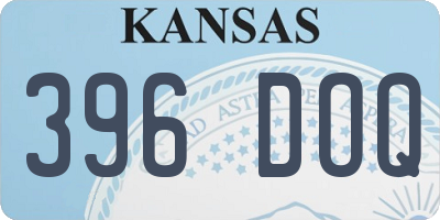 KS license plate 396DOQ