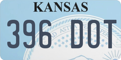 KS license plate 396DOT