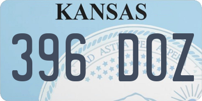 KS license plate 396DOZ