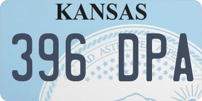 KS license plate 396DPA