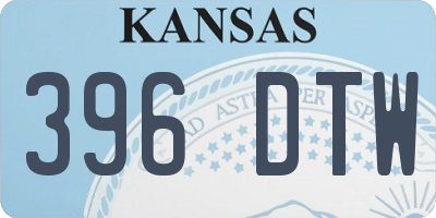 KS license plate 396DTW