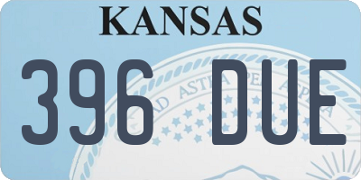 KS license plate 396DUE