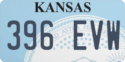 KS license plate 396EVW