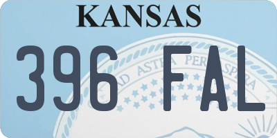 KS license plate 396FAL