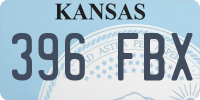 KS license plate 396FBX