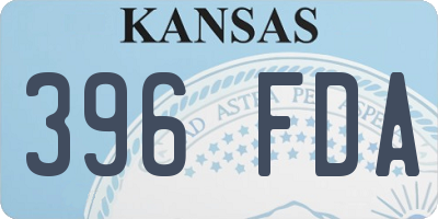 KS license plate 396FDA