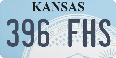 KS license plate 396FHS