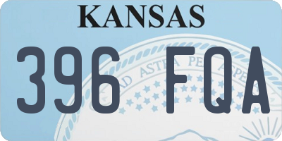 KS license plate 396FQA