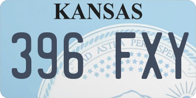 KS license plate 396FXY