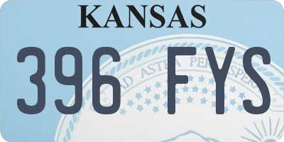KS license plate 396FYS