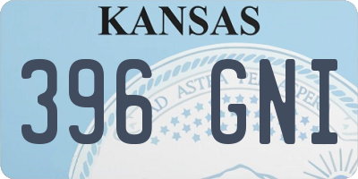 KS license plate 396GNI