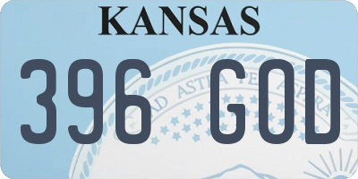 KS license plate 396GOD