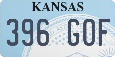 KS license plate 396GOF