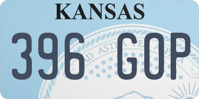 KS license plate 396GOP
