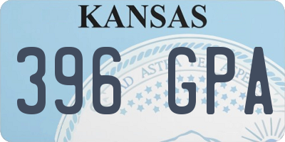 KS license plate 396GPA