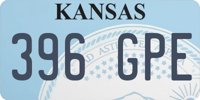 KS license plate 396GPE