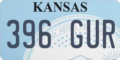 KS license plate 396GUR