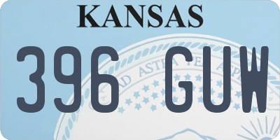 KS license plate 396GUW