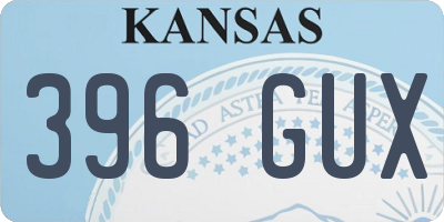 KS license plate 396GUX