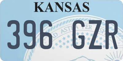 KS license plate 396GZR