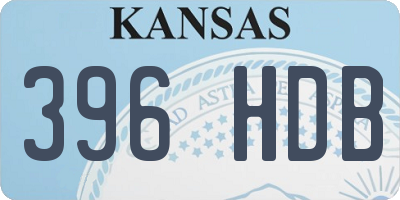 KS license plate 396HDB