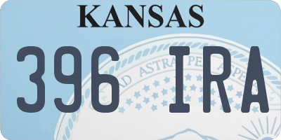 KS license plate 396IRA