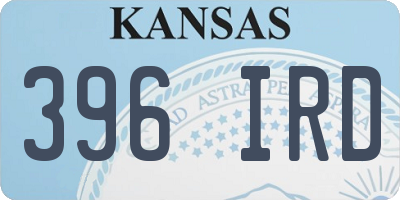 KS license plate 396IRD