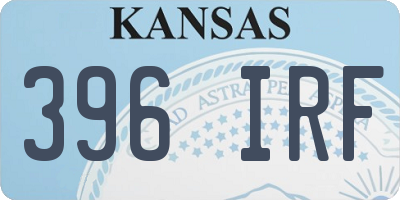 KS license plate 396IRF