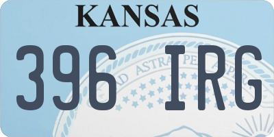KS license plate 396IRG