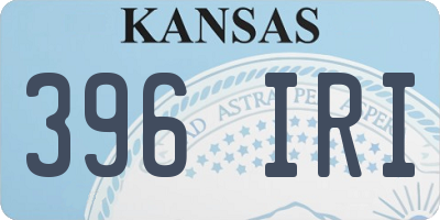 KS license plate 396IRI
