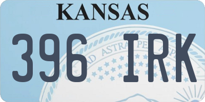 KS license plate 396IRK