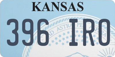 KS license plate 396IRO