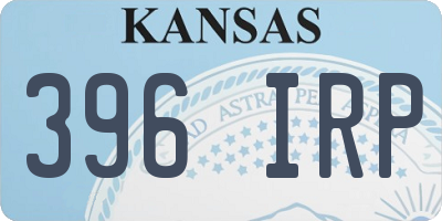 KS license plate 396IRP