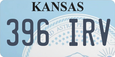 KS license plate 396IRV