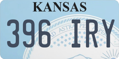 KS license plate 396IRY