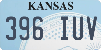 KS license plate 396IUV