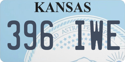 KS license plate 396IWE